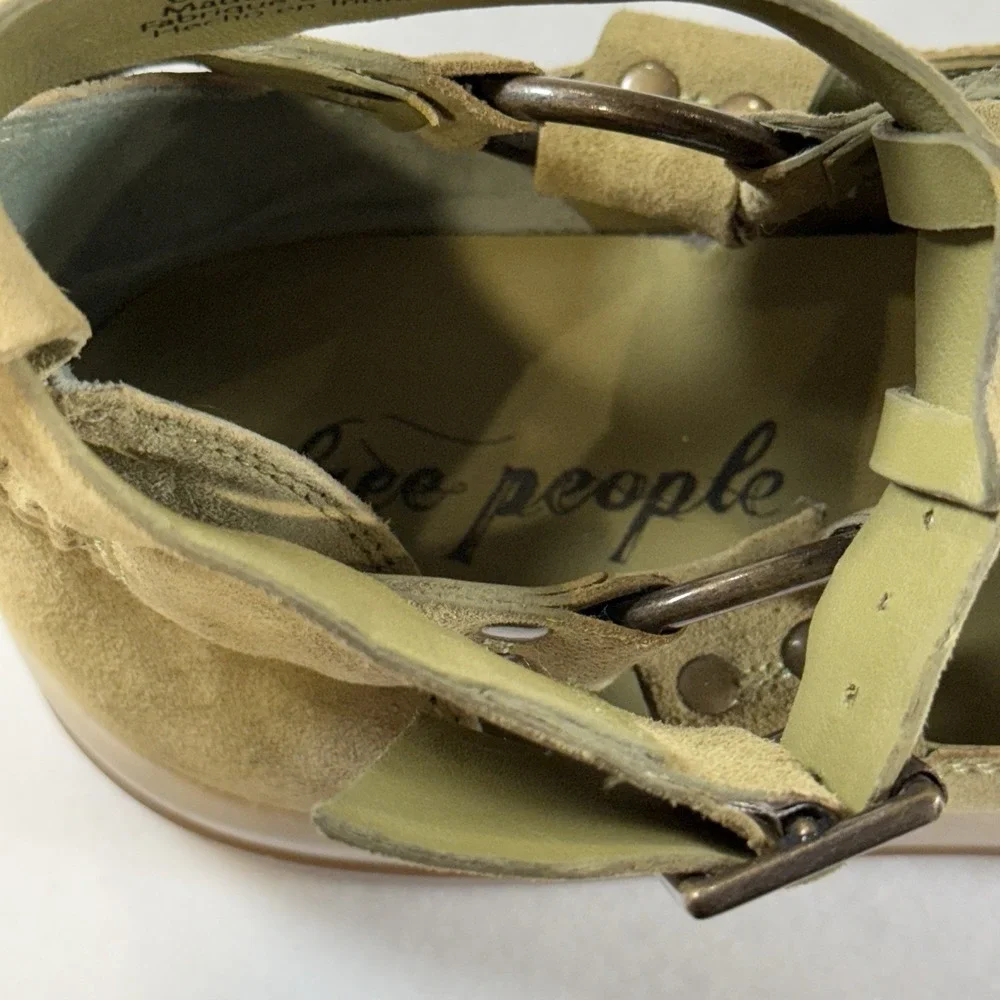 New Free People Bodhi Fisher Sneakers Olive Moss Size 11 Sandals Womens Buckle - Picture 8 of 11